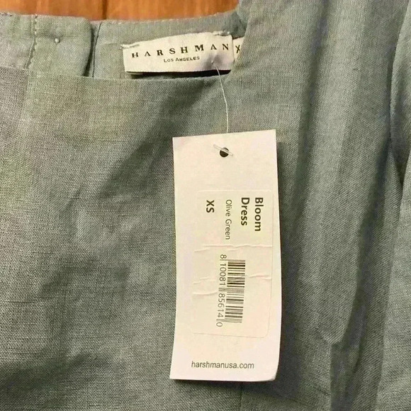 Harshman Women’s Bloom Dress in Olive Green  Linen XS - Picture 4 of 8